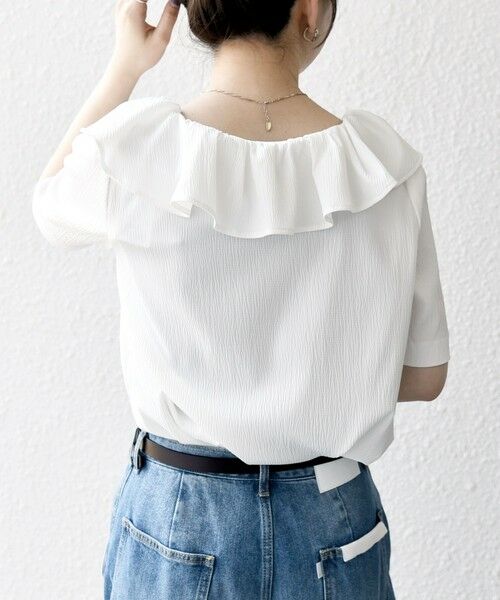 SHIPS / シップス シャツ・ブラウス | 【WEB限定】SHIPS any:〈洗濯機可能〉ラフ サテン フリルカラー ブラウス 25SS | 詳細6