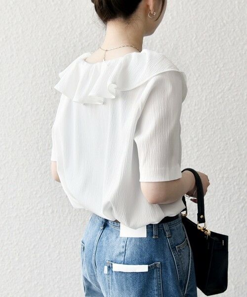 SHIPS / シップス シャツ・ブラウス | 【WEB限定】SHIPS any:〈洗濯機可能〉ラフ サテン フリルカラー ブラウス 25SS | 詳細7