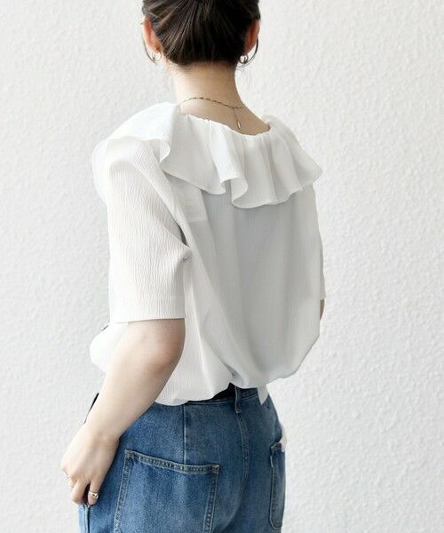 SHIPS / シップス シャツ・ブラウス | 【WEB限定】SHIPS any:〈洗濯機可能〉ラフ サテン フリルカラー ブラウス 25SS | 詳細9