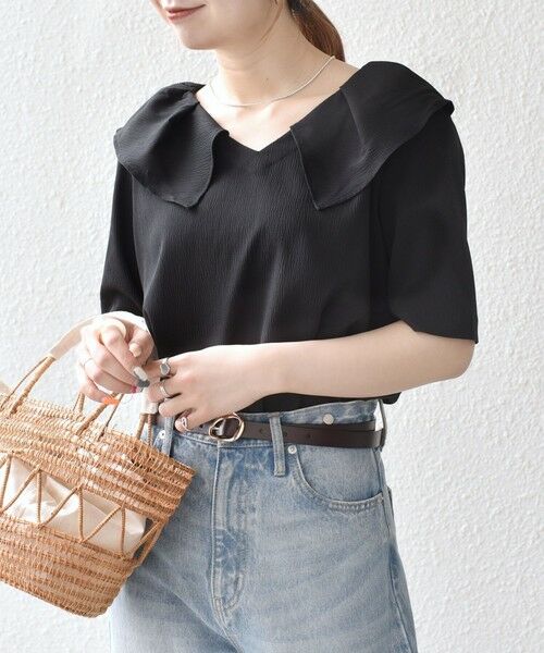 SHIPS / シップス シャツ・ブラウス | 【WEB限定】SHIPS any:〈洗濯機可能〉ラフ サテン フリルカラー ブラウス 25SS | 詳細16