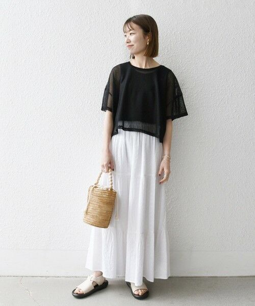 SHIPS / シップス Tシャツ | SHIPS any:〈手洗い可能〉メッシュ シアー ワイド TEE × タンク セット | 詳細12