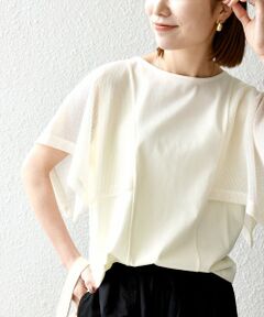 SHIPS / シップス Tシャツ | SHIPS any:〈手洗い可能〉メッシュ シアー ハンカチ スリーブ ドッキング TEE