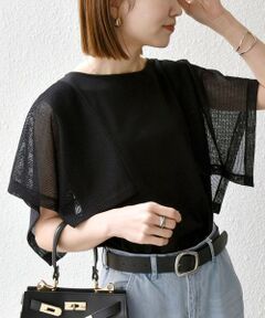 SHIPS / シップス Tシャツ | SHIPS any:〈手洗い可能〉メッシュ シアー ハンカチ スリーブ ドッキング TEE