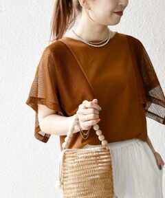 SHIPS / シップス Tシャツ | SHIPS any:〈手洗い可能〉メッシュ シアー ハンカチ スリーブ ドッキング TEE