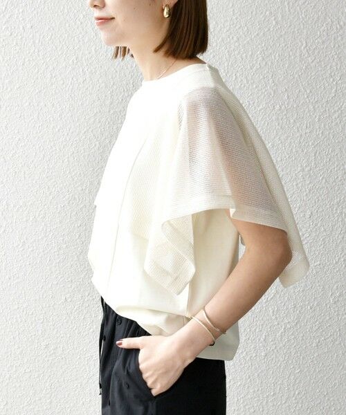 SHIPS / シップス Tシャツ | SHIPS any:〈手洗い可能〉メッシュ シアー ハンカチ スリーブ ドッキング TEE | 詳細4