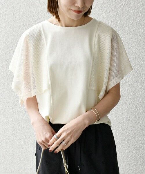 SHIPS / シップス Tシャツ | SHIPS any:〈手洗い可能〉メッシュ シアー ハンカチ スリーブ ドッキング TEE | 詳細9
