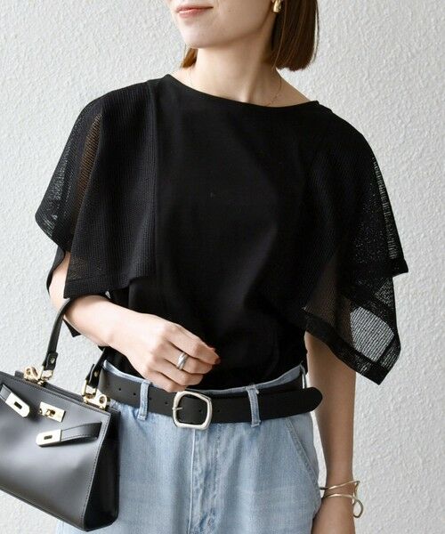 SHIPS / シップス Tシャツ | SHIPS any:〈手洗い可能〉メッシュ シアー ハンカチ スリーブ ドッキング TEE | 詳細15