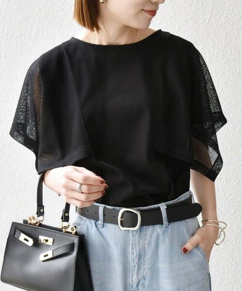 SHIPS / シップス Tシャツ | SHIPS any:〈手洗い可能〉メッシュ シアー ハンカチ スリーブ ドッキング TEE | 詳細18