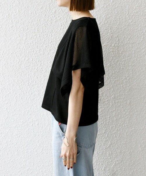 SHIPS / シップス Tシャツ | SHIPS any:〈手洗い可能〉メッシュ シアー ハンカチ スリーブ ドッキング TEE | 詳細22