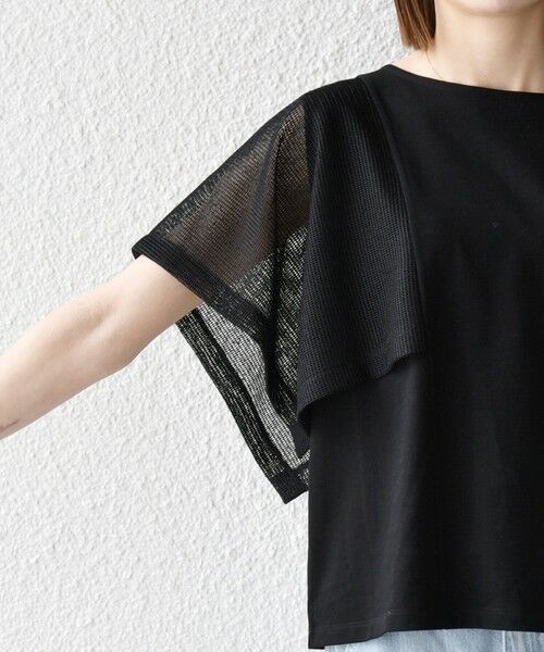 SHIPS / シップス Tシャツ | SHIPS any:〈手洗い可能〉メッシュ シアー ハンカチ スリーブ ドッキング TEE | 詳細24