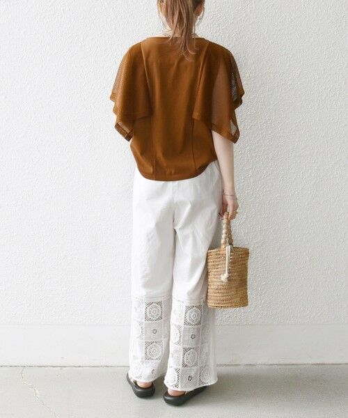 SHIPS / シップス Tシャツ | SHIPS any:〈手洗い可能〉メッシュ シアー ハンカチ スリーブ ドッキング TEE | 詳細26