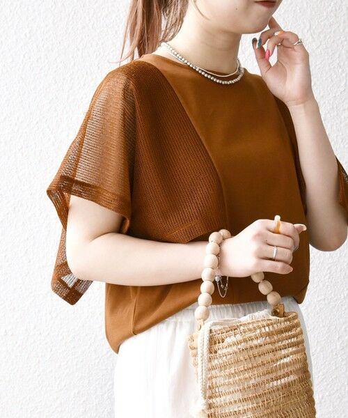 SHIPS / シップス Tシャツ | SHIPS any:〈手洗い可能〉メッシュ シアー ハンカチ スリーブ ドッキング TEE | 詳細27