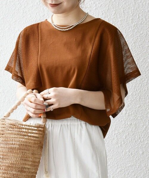 SHIPS / シップス Tシャツ | SHIPS any:〈手洗い可能〉メッシュ シアー ハンカチ スリーブ ドッキング TEE | 詳細28