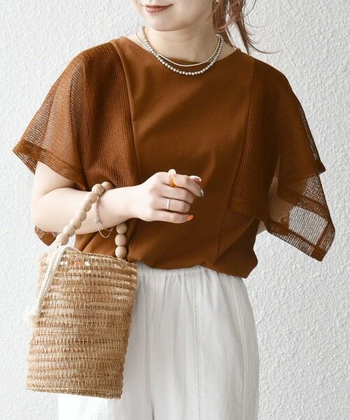 SHIPS / シップス Tシャツ | SHIPS any:〈手洗い可能〉メッシュ シアー ハンカチ スリーブ ドッキング TEE | 詳細29