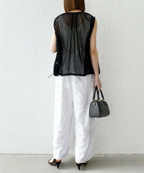 SHIPS / シップス ベスト | SHIPS any:〈手洗い可能〉メッシュ シアー ドロスト ギャザー ノースリーブ ベスト | 詳細2