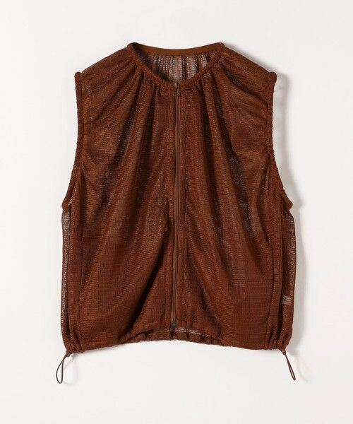 SHIPS / シップス ベスト | SHIPS any:〈手洗い可能〉メッシュ シアー ドロスト ギャザー ノースリーブ ベスト | 詳細17