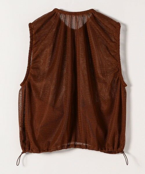 SHIPS / シップス ベスト | SHIPS any:〈手洗い可能〉メッシュ シアー ドロスト ギャザー ノースリーブ ベスト | 詳細18