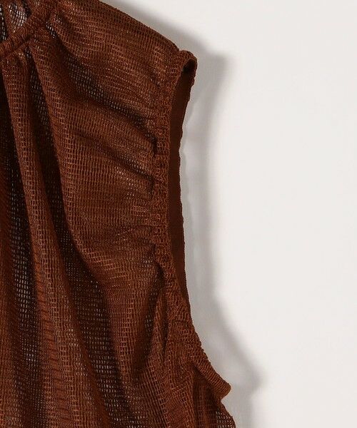 SHIPS / シップス ベスト | SHIPS any:〈手洗い可能〉メッシュ シアー ドロスト ギャザー ノースリーブ ベスト | 詳細20