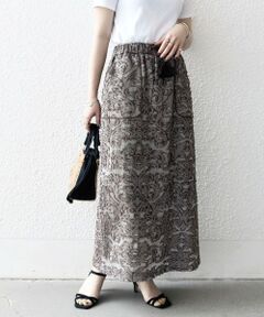 SHIPS / シップス ロング・マキシ丈スカート | SHIPS any:〈手洗い可能〉メッシュ ジャカード イージー Iライン スカート