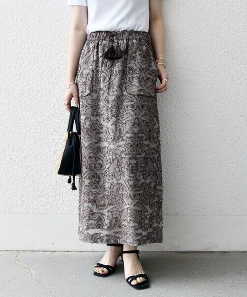 SHIPS / シップス ロング・マキシ丈スカート | SHIPS any:〈手洗い可能〉メッシュ ジャカード イージー Iライン スカート | 詳細3