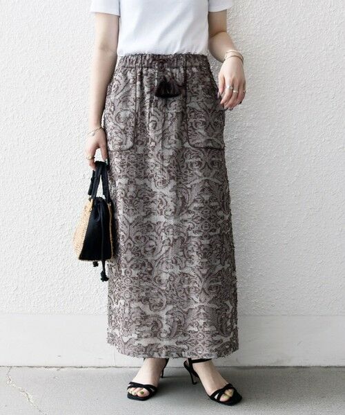 SHIPS / シップス ロング・マキシ丈スカート | SHIPS any:〈手洗い可能〉メッシュ ジャカード イージー Iライン スカート | 詳細4