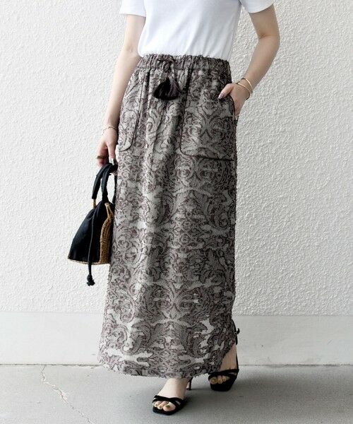 SHIPS / シップス ロング・マキシ丈スカート | SHIPS any:〈手洗い可能〉メッシュ ジャカード イージー Iライン スカート | 詳細7