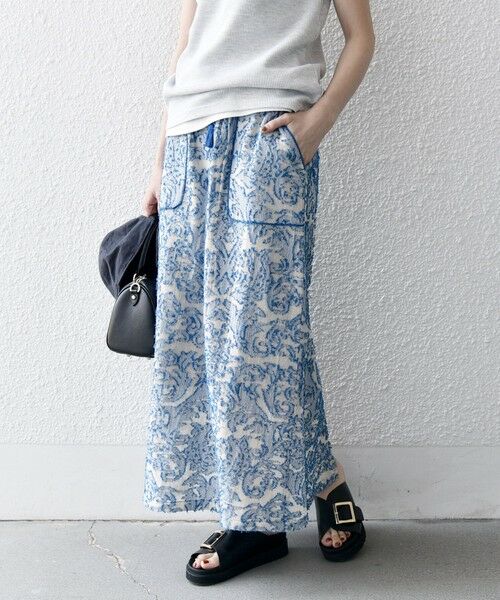 SHIPS / シップス ロング・マキシ丈スカート | SHIPS any:〈手洗い可能〉メッシュ ジャカード イージー Iライン スカート | 詳細23