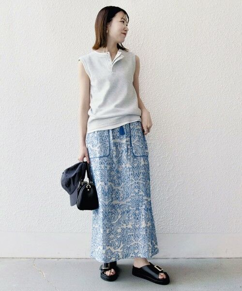 SHIPS / シップス ロング・マキシ丈スカート | SHIPS any:〈手洗い可能〉メッシュ ジャカード イージー Iライン スカート | 詳細18