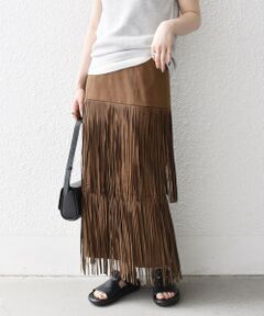 SHIPS / シップス ロング・マキシ丈スカート | bon_meur:〈手洗い可能〉フリンジ ティアード タイト スカート