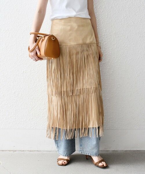 SHIPS / シップス ロング・マキシ丈スカート | bon_meur:〈手洗い可能〉フリンジ ティアード タイト スカート | 詳細3