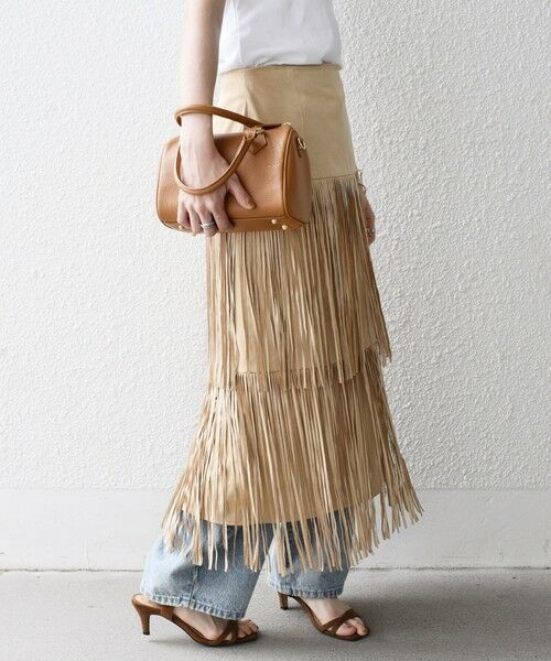 SHIPS / シップス ロング・マキシ丈スカート | bon_meur:〈手洗い可能〉フリンジ ティアード タイト スカート | 詳細4