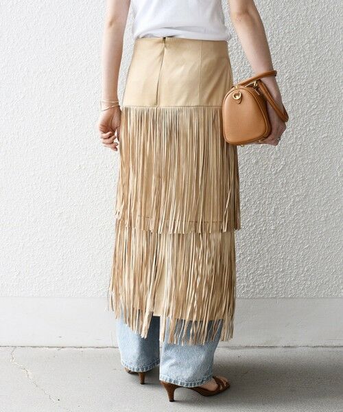 SHIPS / シップス ロング・マキシ丈スカート | bon_meur:〈手洗い可能〉フリンジ ティアード タイト スカート | 詳細5