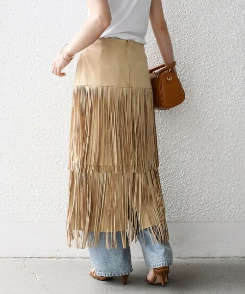 SHIPS / シップス ロング・マキシ丈スカート | bon_meur:〈手洗い可能〉フリンジ ティアード タイト スカート | 詳細6