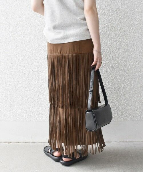 SHIPS / シップス ロング・マキシ丈スカート | bon_meur:〈手洗い可能〉フリンジ ティアード タイト スカート | 詳細21