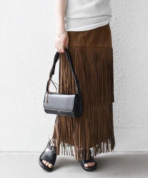 SHIPS / シップス ロング・マキシ丈スカート | bon_meur:〈手洗い可能〉フリンジ ティアード タイト スカート | 詳細22