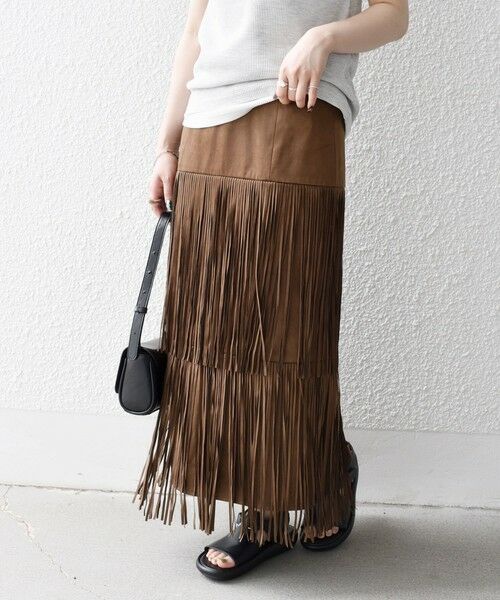 SHIPS / シップス ロング・マキシ丈スカート | bon_meur:〈手洗い可能〉フリンジ ティアード タイト スカート | 詳細23