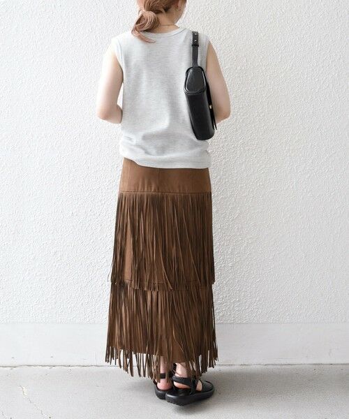 SHIPS / シップス ロング・マキシ丈スカート | bon_meur:〈手洗い可能〉フリンジ ティアード タイト スカート | 詳細17