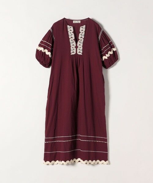 SHIPS / シップス ロング・マキシ丈ワンピース | bon_meur:〈洗濯機可能〉ジオメトリック エンブロイダリー パフ マキシ ワンピース | 詳細22
