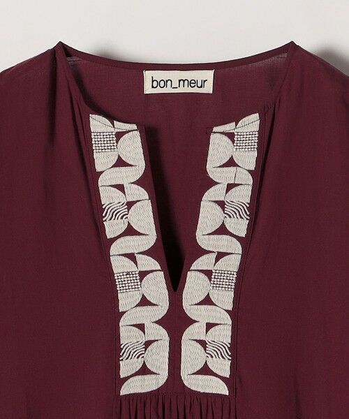 SHIPS / シップス ロング・マキシ丈ワンピース | bon_meur:〈洗濯機可能〉ジオメトリック エンブロイダリー パフ マキシ ワンピース | 詳細24