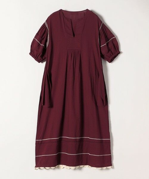 SHIPS / シップス ロング・マキシ丈ワンピース | bon_meur:〈洗濯機可能〉ジオメトリック エンブロイダリー パフ マキシ ワンピース | 詳細29