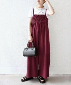 SHIPS / シップス サロペット・オールインワン | bon_meur:〈手洗い可能〉ロープ編み コットン ワイド ギャザー サロペット