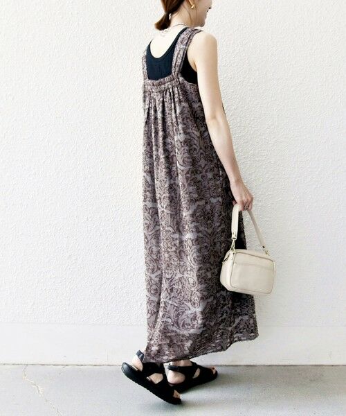 SHIPS / シップス ロング・マキシ丈ワンピース | SHIPS any:〈手洗い可能〉メッシュ ジャカード ギャザー Iライン ワンピース | 詳細5