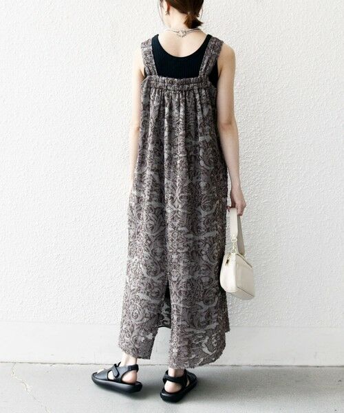 SHIPS / シップス ロング・マキシ丈ワンピース | SHIPS any:〈手洗い可能〉メッシュ ジャカード ギャザー Iライン ワンピース | 詳細6
