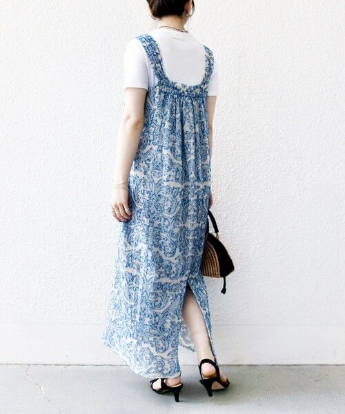 SHIPS / シップス ロング・マキシ丈ワンピース | SHIPS any:〈手洗い可能〉メッシュ ジャカード ギャザー Iライン ワンピース | 詳細22