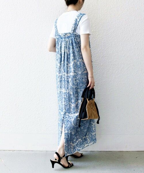 SHIPS / シップス ロング・マキシ丈ワンピース | SHIPS any:〈手洗い可能〉メッシュ ジャカード ギャザー Iライン ワンピース | 詳細23