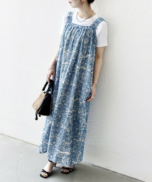 SHIPS / シップス ロング・マキシ丈ワンピース | SHIPS any:〈手洗い可能〉メッシュ ジャカード ギャザー Iライン ワンピース | 詳細26