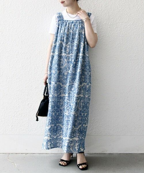 SHIPS / シップス ロング・マキシ丈ワンピース | SHIPS any:〈手洗い可能〉メッシュ ジャカード ギャザー Iライン ワンピース | 詳細19