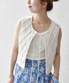 SHIPS / シップス ベスト | bon_meur:〈手洗い可能〉ロープ編み コットン コンパクト フリンジ ベスト