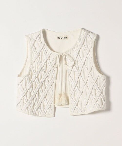 SHIPS / シップス ベスト | bon_meur:〈手洗い可能〉ロープ編み コットン コンパクト フリンジ ベスト | 詳細7