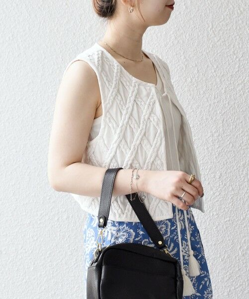 SHIPS / シップス ベスト | bon_meur:〈手洗い可能〉ロープ編み コットン コンパクト フリンジ ベスト | 詳細5